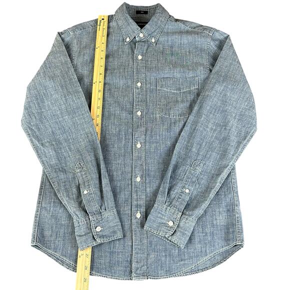 J.Crew Jeans Shirt Men Size Small Heathered Blue Chambray Slim Classic Button Up - Picture 6 of 8